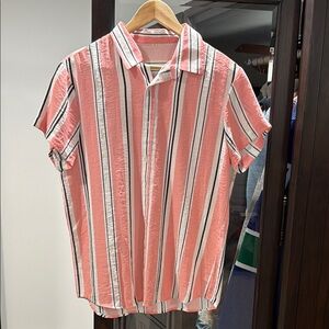 Striped Pink and White Men's Shirt
